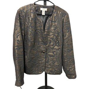 Covington Womens Metallic Brocade Jacket Sz XL